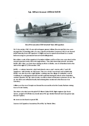 A preview of a PDF biography for Dowson, William